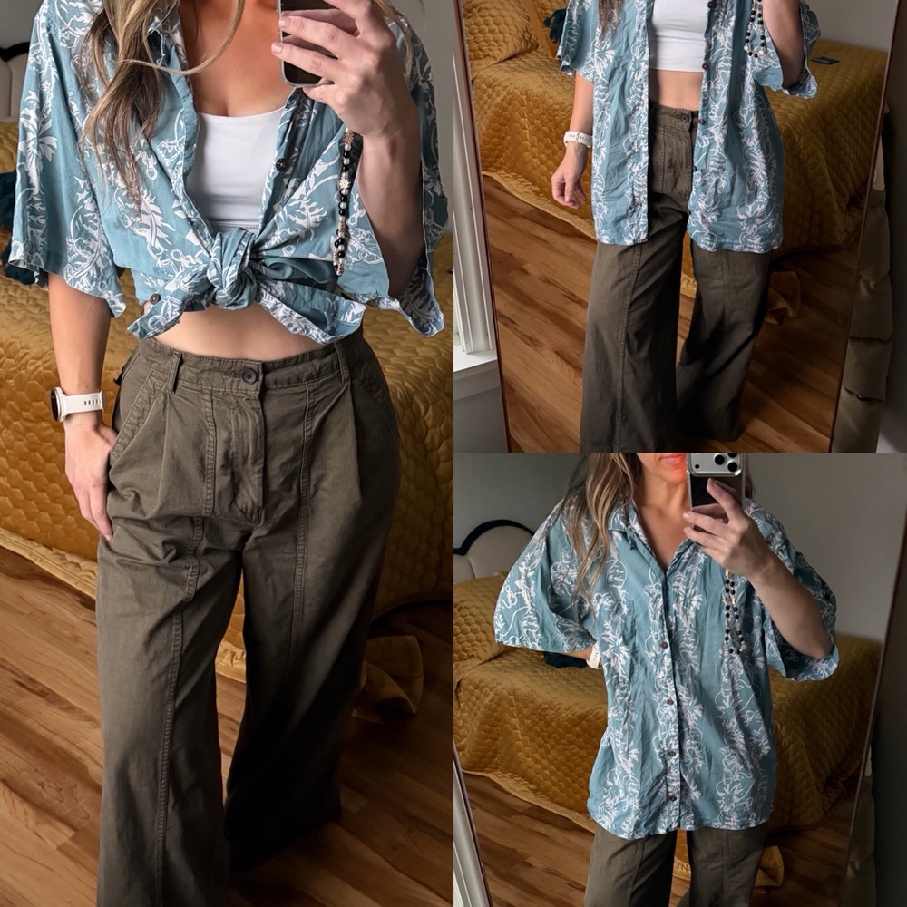 AS-IS VTG 1998 Pataloha XL Patagonia Hawaiian Rock Climber Teal Camp Aloha Shirt